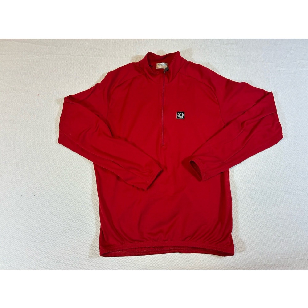 Vintage Pearl Izumi Technical Men's XL Red Long Sleeve Cycling Jersey 1/4 Zip